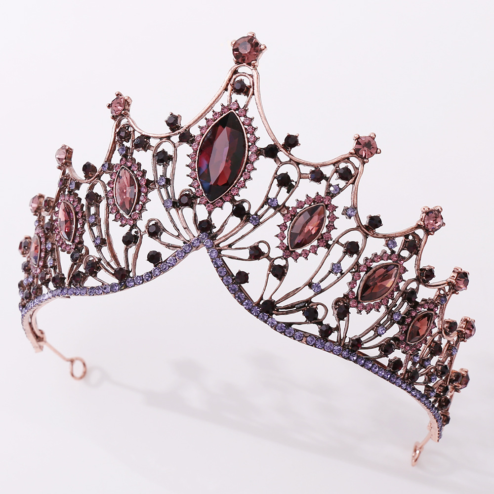 Elegant Crown Artificial Crystal Alloy Inlay Rhinestones Crown 1 Piece display picture 3