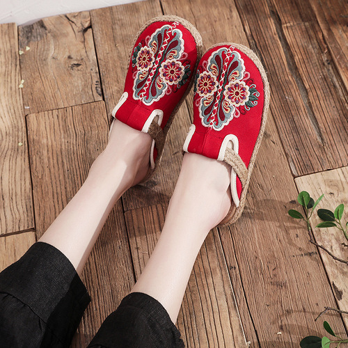 Tai chi kung fu shoes for women ethnic sandals women retro blog embroidered women hand woven shoes