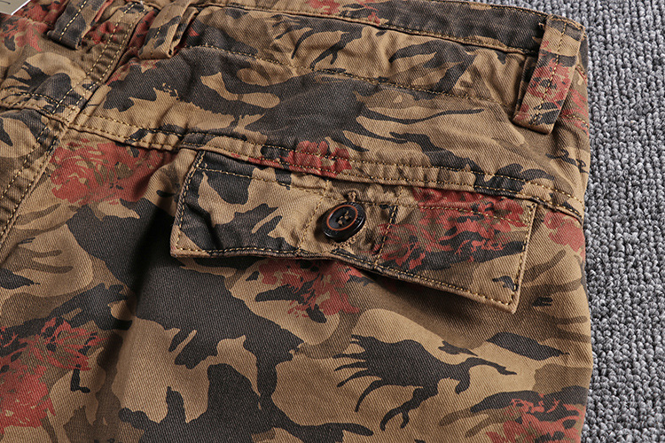 Retro trend washing camouflage youth five-point pants Europe and the United States foreign trade original single men's workwear shorts casual pants 26