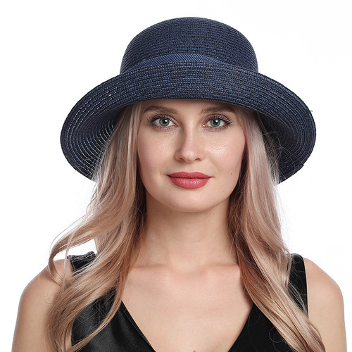 Summer Fashion Grass Hat for Women, Simple Wavy Edge Bowler Hat, Versatile Fisherman Hat, Sunshade and Sun Protection Hat for Girls and Boys