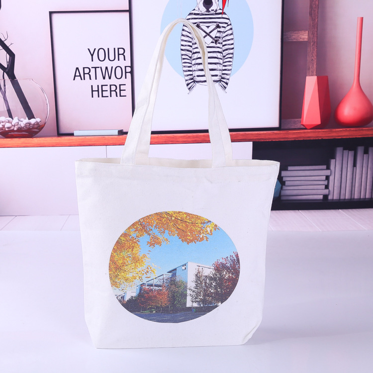 手提帆布袋定制LOGO 热转印全棉手提棉布袋 创意单肩帆布袋定做