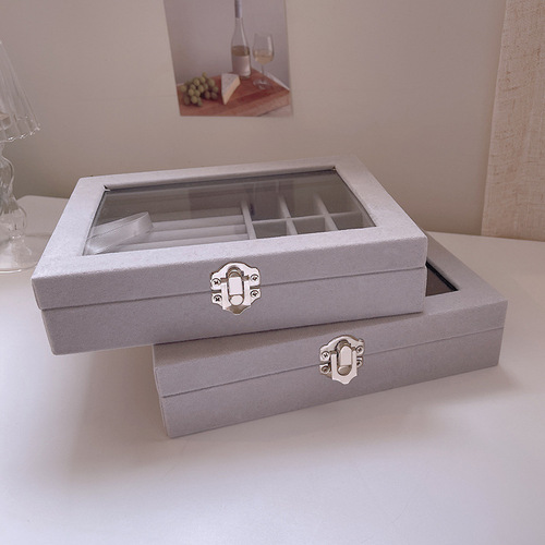 Internet celebrity ins style jewelry storage box large capacity high-end exquisite jewelry necklace earrings earrings ear stud box