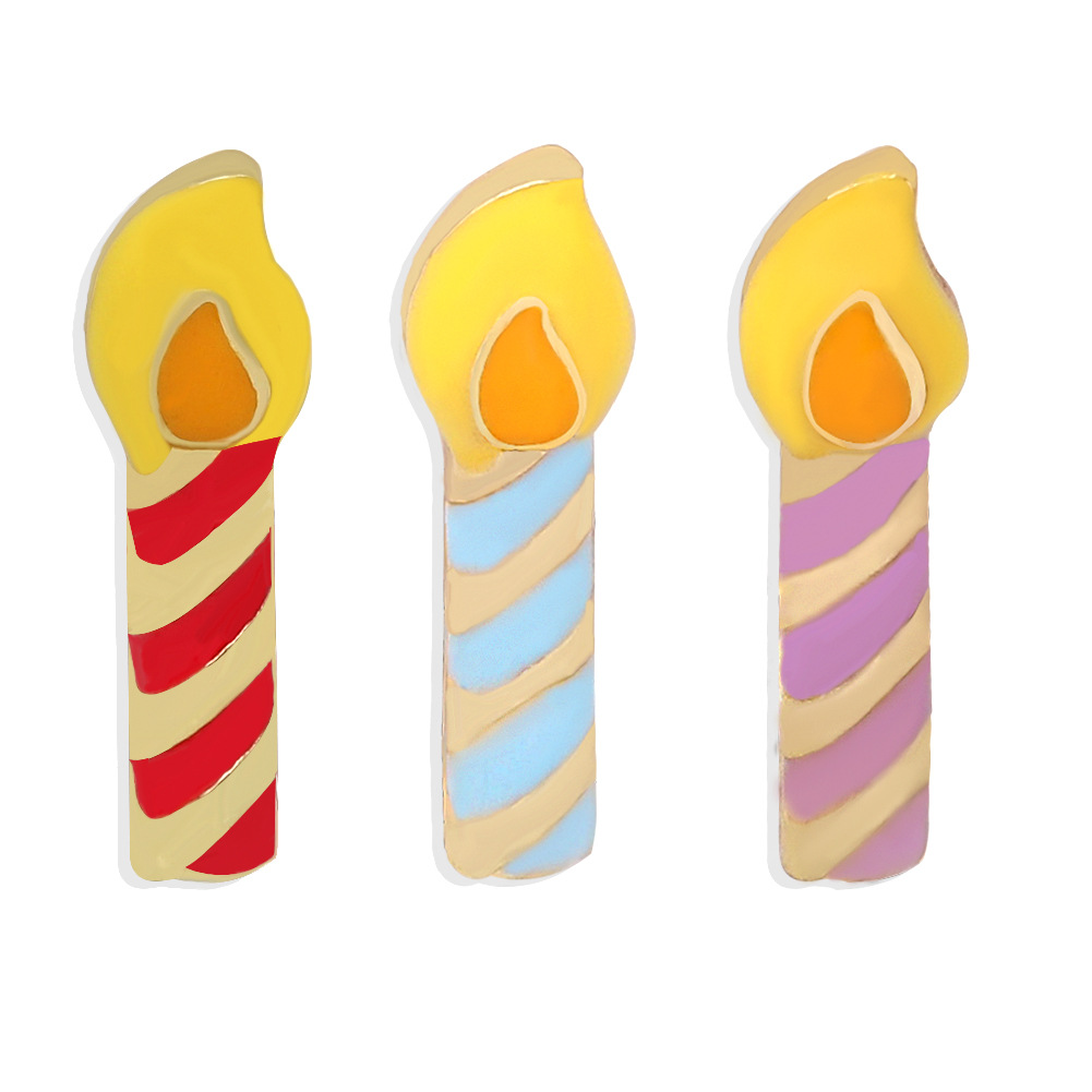 Halloween Christmas Birthday Gift Fun Cartoon Color Dripping Candle Earrings Wholesale display picture 2