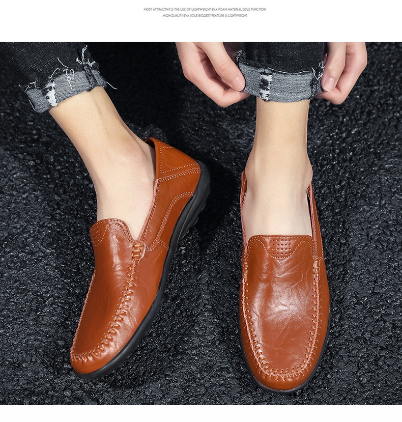 Herren Flache Sommerschuhe mit Metallschloss zum Reinschlüpfen, Faule Halbschuhe, lässige Mokassins, bequeme Fahrschuhe, Hochzeitsfeierschuhe_voghion.com