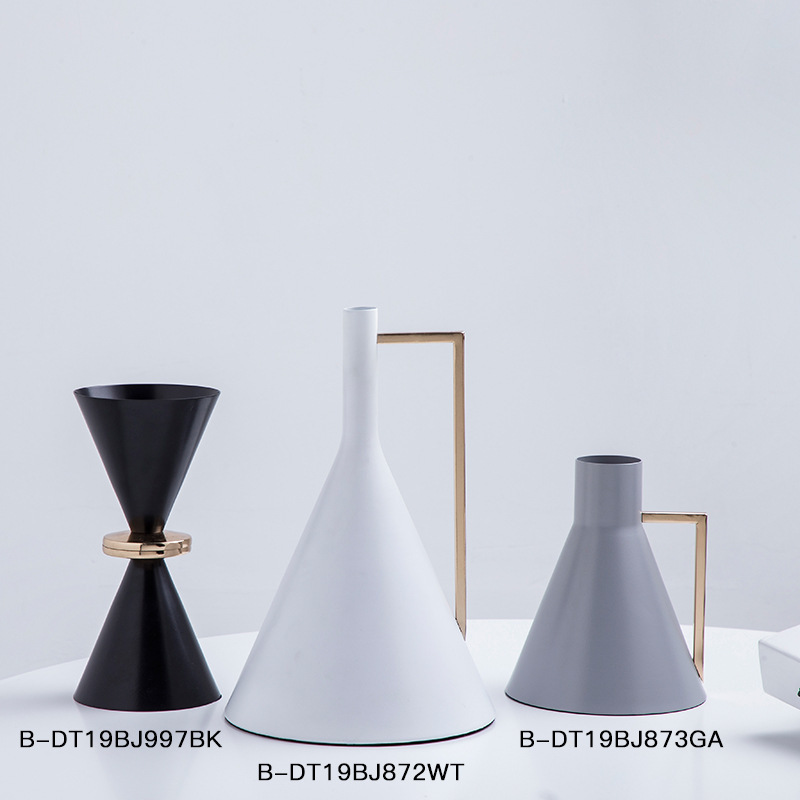 簡歐式鐵藝幹花花瓶 軟裝家居擺件裝飾工藝品