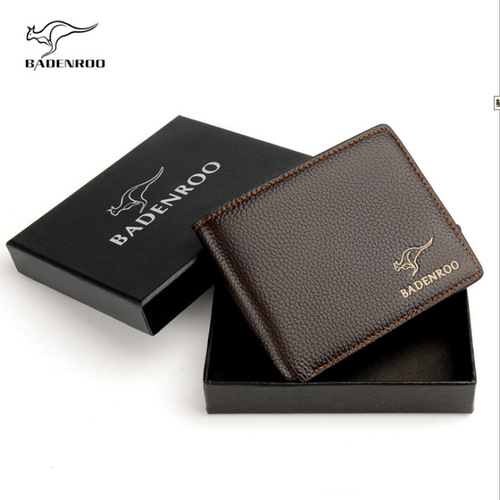 Men's short genuine leather wallet thin cowhide men's wallet driver's license business multi-card slot men's coin purse