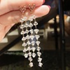 Cute small earrings, long crystal, maxi length