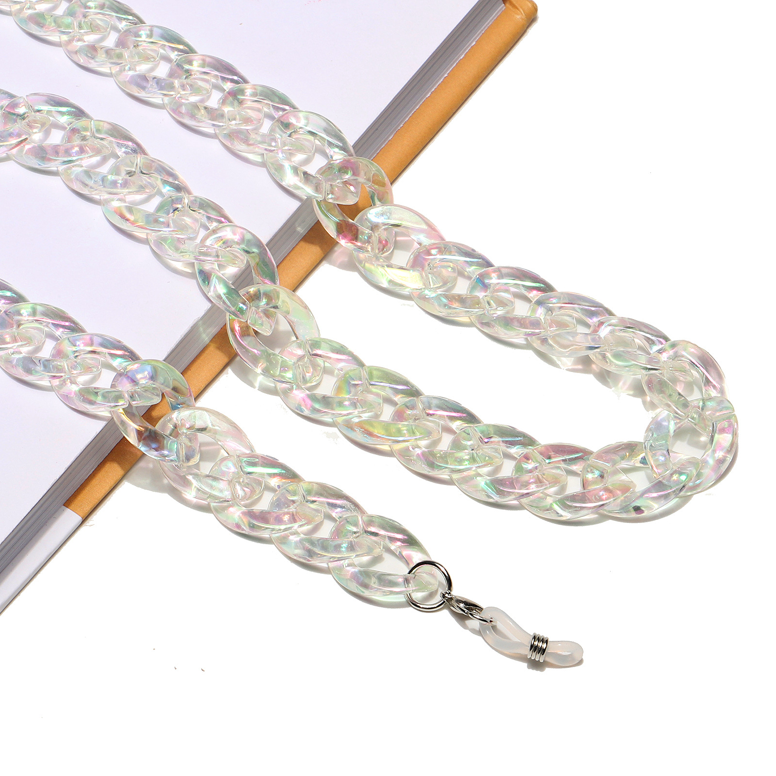30g Weight Plastic Material White, Purple, Red, Cyan Color Acrylic Plastic Transparent Glasses Chain 1