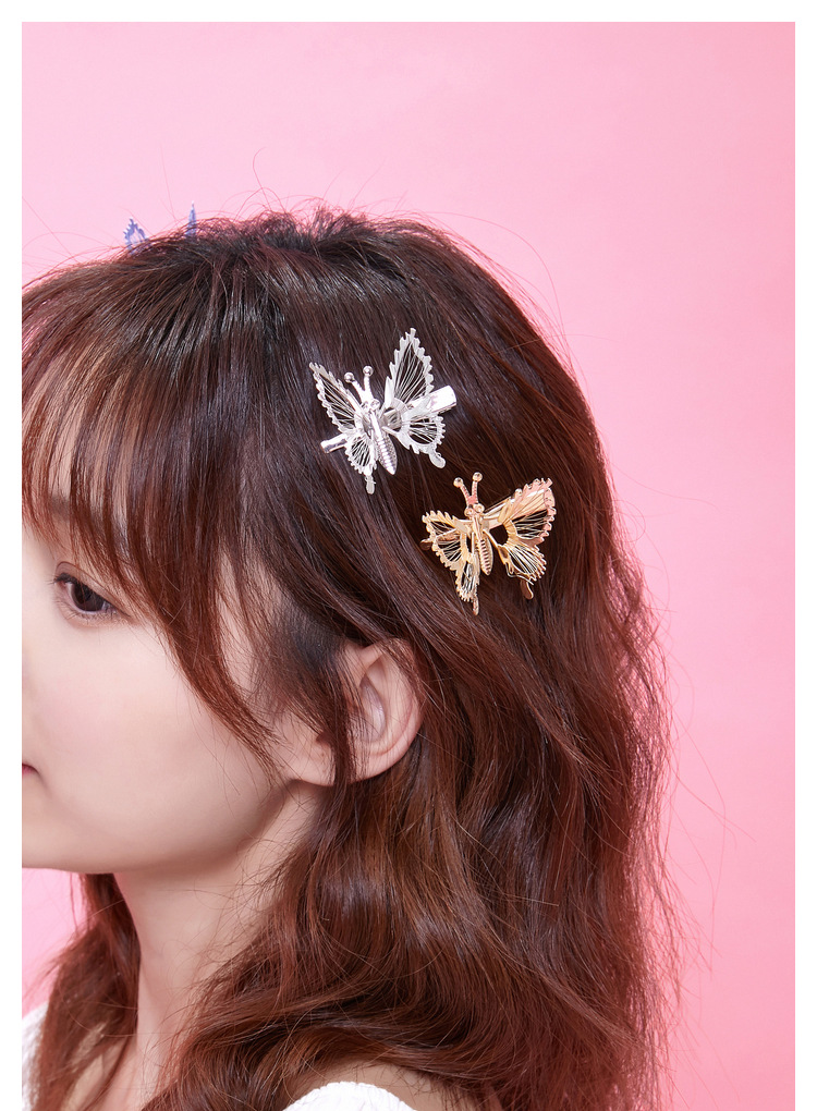Schmetterling Wald Mädchen Metall Haarnadel Haarspange Großhandel Nihaojewelry display picture 1