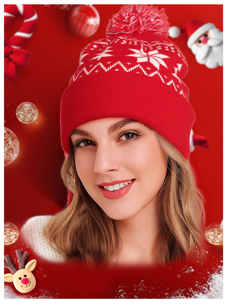 Unisex Elegant Christmas Printing Crimping Wool Cap display picture 1