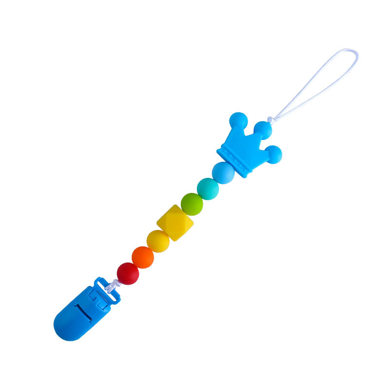 Bebé unicornio mordedor juguete dientes molienda palo corona de silicona chupete cadena anti-gota cadena mordedor traje