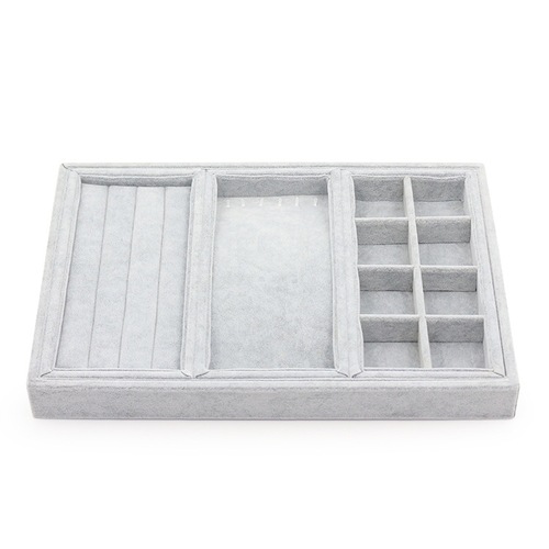 Ice gray velvet jewelry tray ring tray pendant tray necklace tray bracelet viewing tray jewelry storage tray wholesale