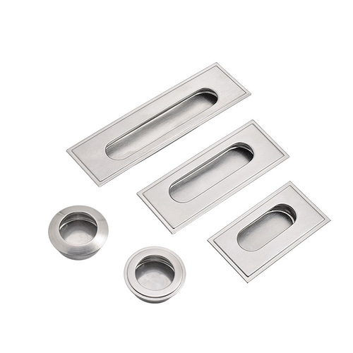 Modern simple cabinet door drawer concealed handle stainless steel concealed built-in handle embedded drawer hidden round handle