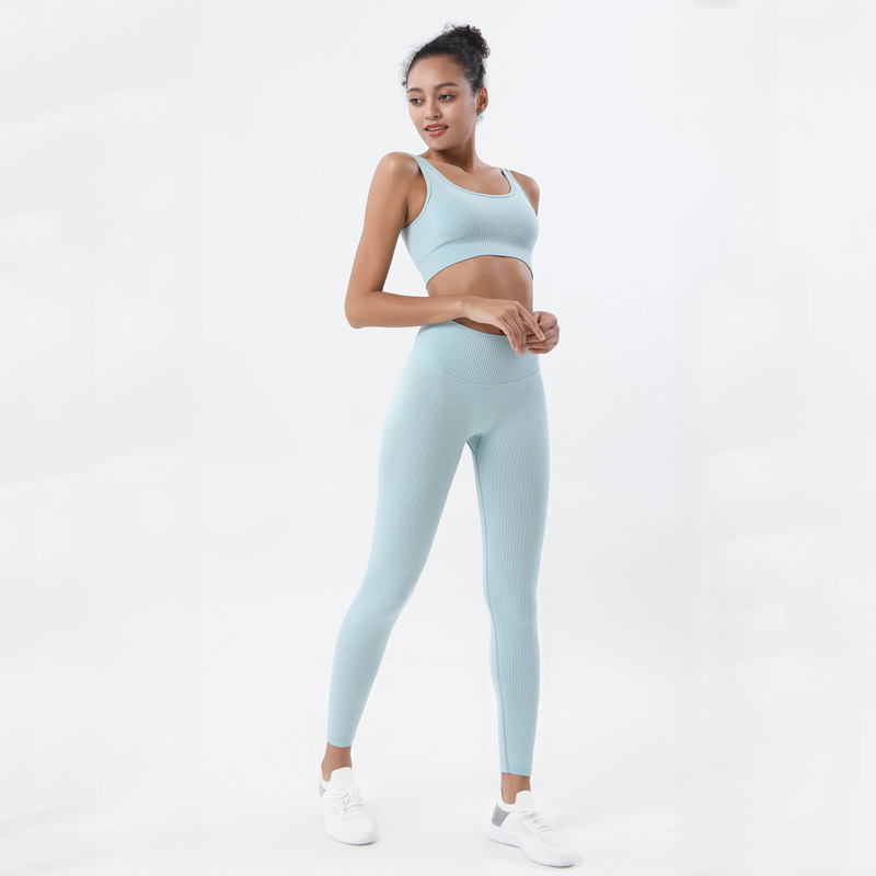 Europa y América Amazon Venta caliente de punto sin costura traje de nylon de secado rápido traje de yoga traje chaleco mujeres