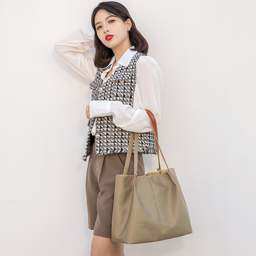 One-shoulder casual canvas tote bag popular bag  new large capacity Oxford cloth simple women's handbag