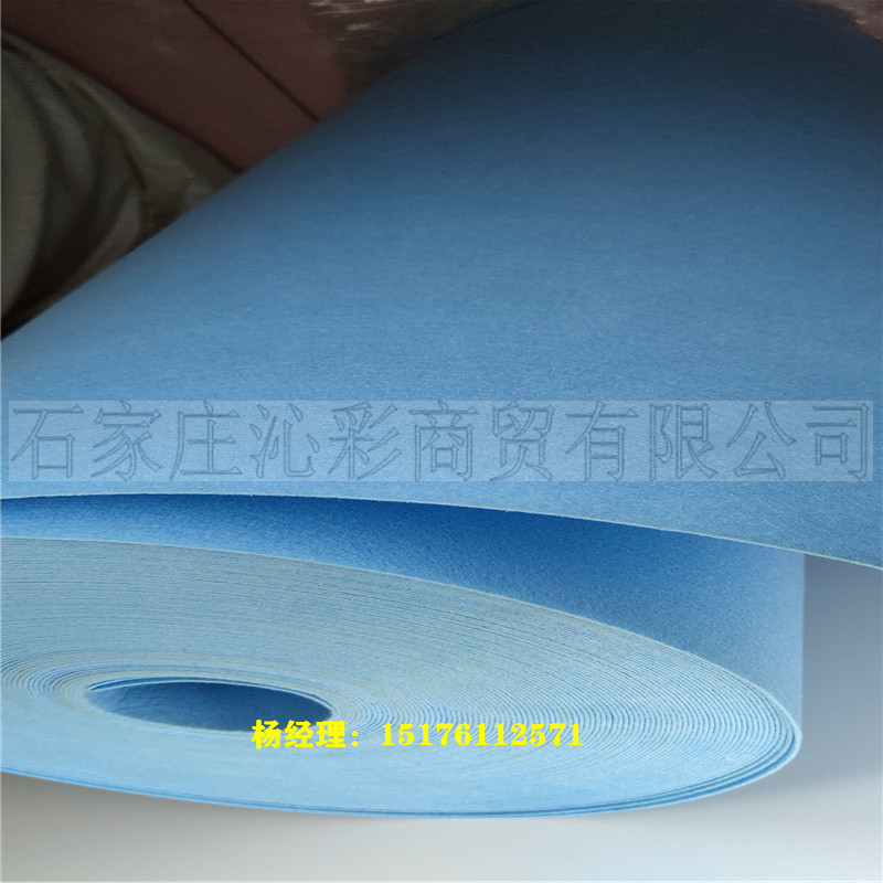 藏蓝色1mm170g-200g软戟绒布 天兰色涤纶毛毡布 深蓝色手袋包内衬