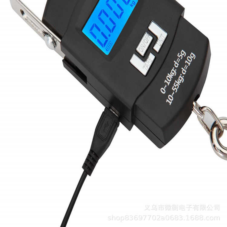 Escala de equipaje de carga USB aeropuerto, escala de paquetes expresos, escala de equipaje, escala electrónica 55 / 10kgg, versión china, inglés