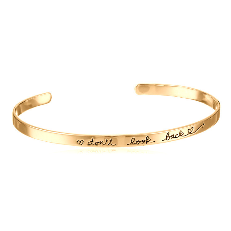 lettering donu0027t look back open bracelet