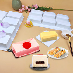 Three Trust Rectangle Mousse Cake Silicone Mold Rectangle Filling Mold French Style Dessert Baking Utensil