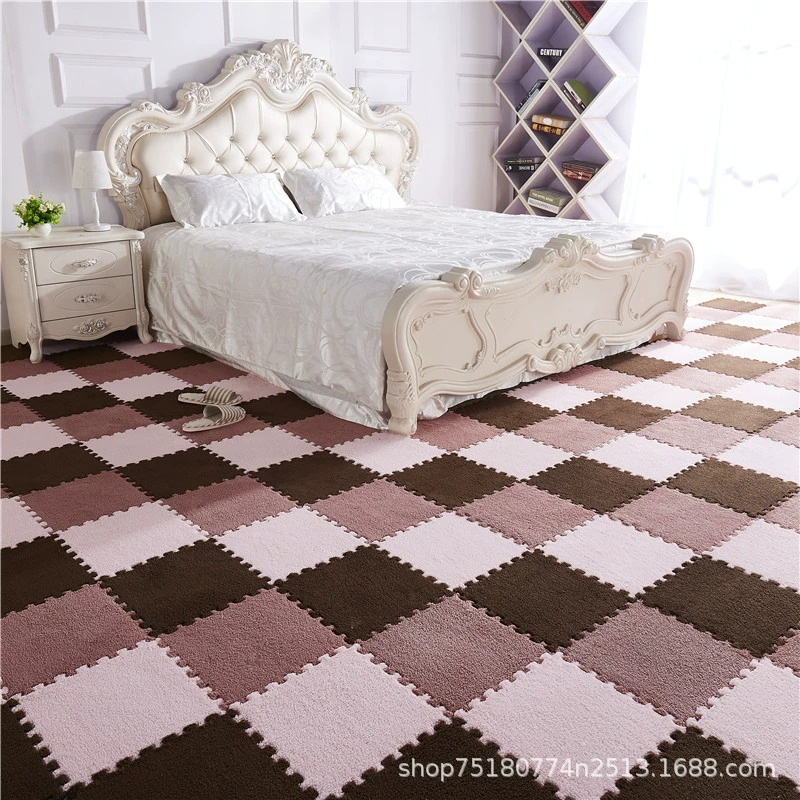 Плитки для пола Velvet stitch interlocking, 30×30 см, пазл-ковры липкие по размеру, толщина 1–2 см