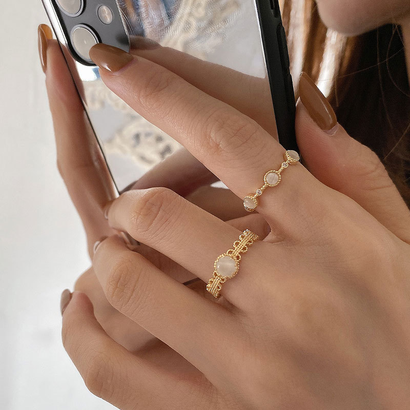 Verstelbare gouden kattenoog ring voor dames designer sieraden_voghion.com