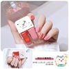 Two-color nail polish, set, transparent green nail sequins, new collection, no lamp dry