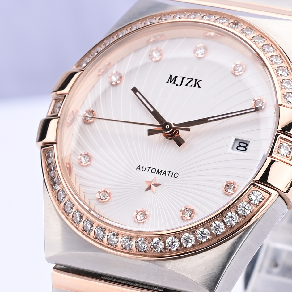 Mjzk Watch Manufacturer Fully Automatic Women's Stainless Steel Mechanical Watch with Large Dial and Sapphire Crystal