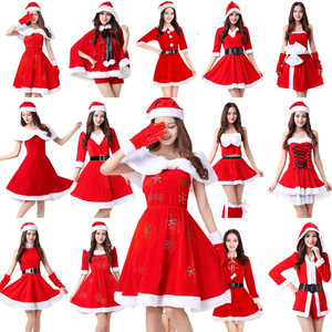 Adult women young girls sexy Christmas party dresses for cosplay children convention activity stages performing Christmas clothes