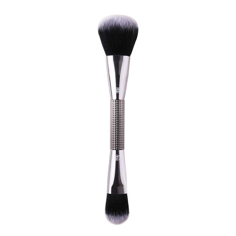 Double-headed With Electroplated Handle Portable Soft Hair Makeup Brush Set display picture 6