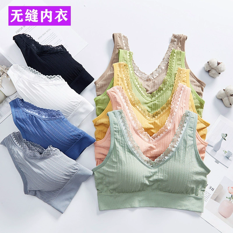 Lace sports underwear, wireless bra, breast tightener, tank top, beautiful back, for running