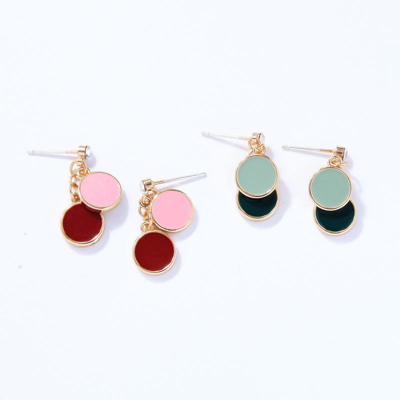 Simple Earrings S925 Silver Pin Small Enamel Glaze Earrings Wild Ring Earrings Wholesale display picture 5