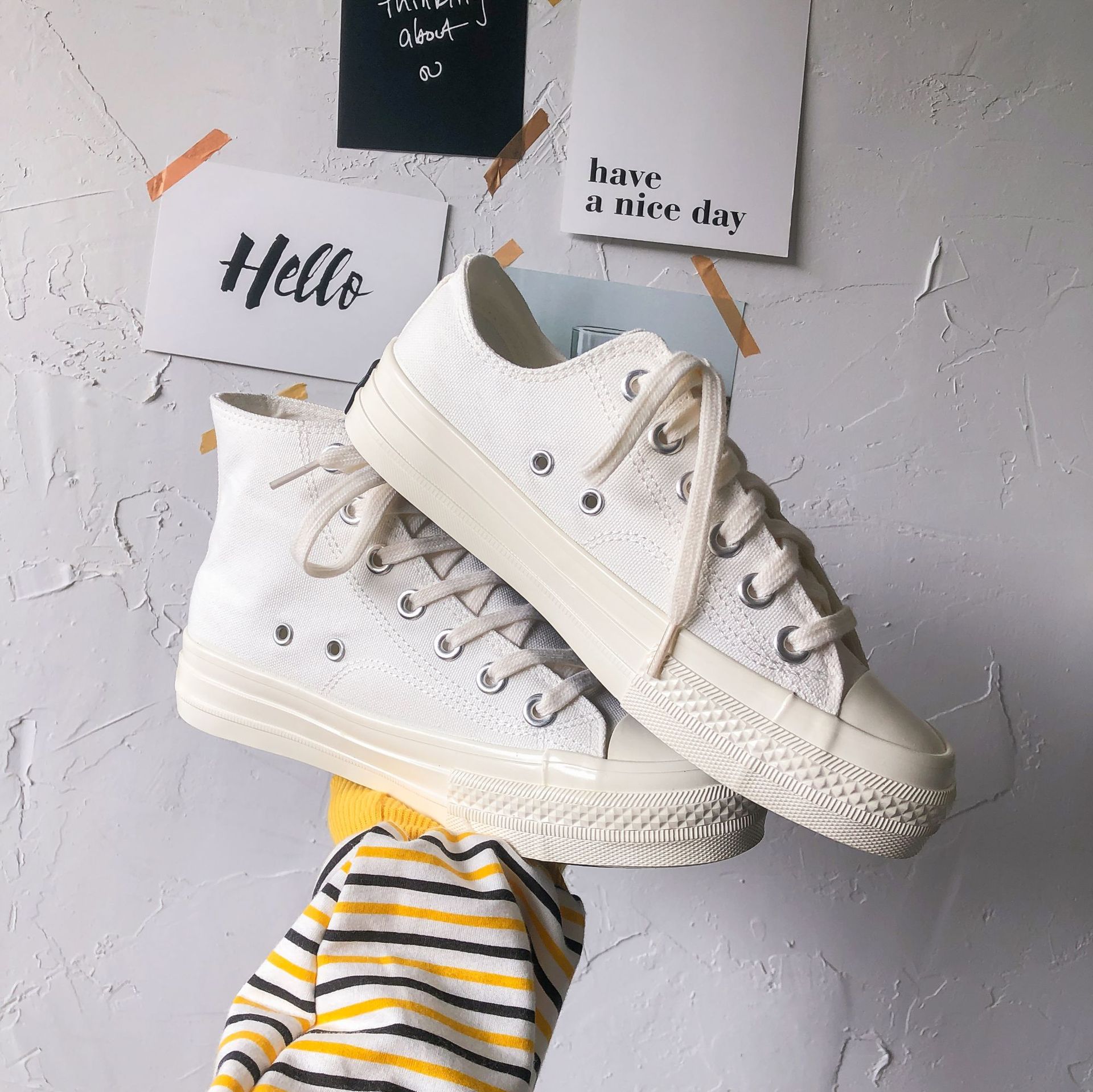 Zapatos de lona totalmente blancos de las mujeres verano nuevo tablero estudiante estilo coreano ulzzang Harajuku transpirable 1970s zapatos moda