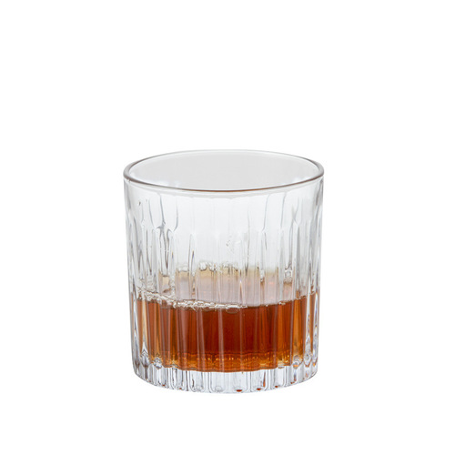剑纹ins风玻璃咖啡杯Espresso浓缩杯冰拿铁杯复古竖纹威士忌酒杯