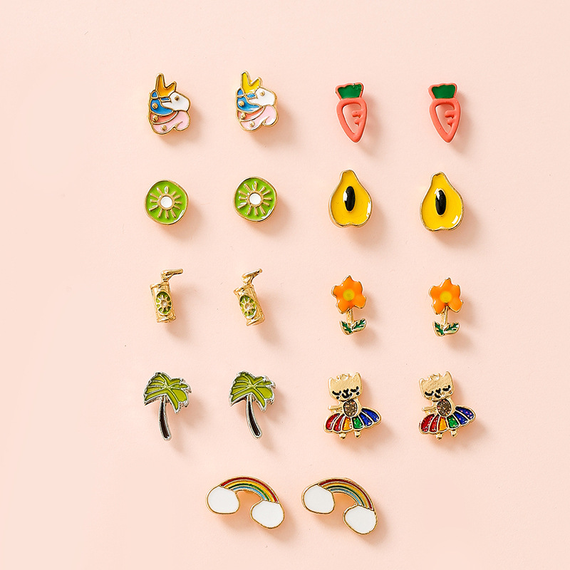 Fashion Cute Tropical Fruit Dripping Earrings Set For Women Wholesale display picture 4