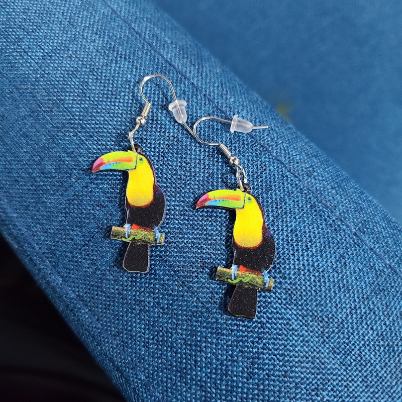 1 Pair Exaggerated Bird Arylic Womenu0027S Drop Earrings