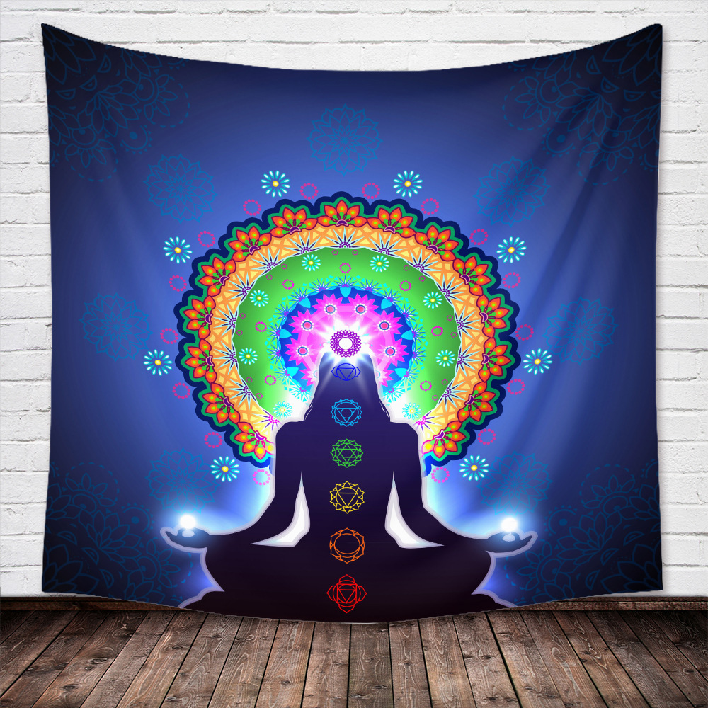 Inde Bouddha Yoga impression tapisserie en tissu suspendu en gros Nihaojewelrypicture12