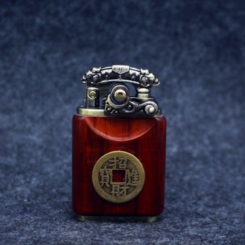 正品佐羅草龍搖臂招財進寶煤油可盤玩創意個性潮火機男收藏文玩