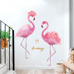 FX64120 Pink Flamingo for Girls Bedroom Dormitory Tea Shop Clothing Store Background Decorative Painting 