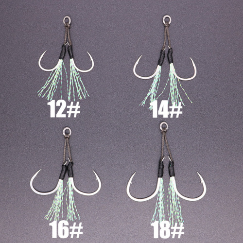 12#14#16#18# binding shiny wire iron plate double hook high carbon steel shore cast slow shake iron plate hook