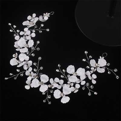 外贸新娘头饰精美三叶花水钻皇冠花环婚纱造型发饰摄影配饰品7205|ru