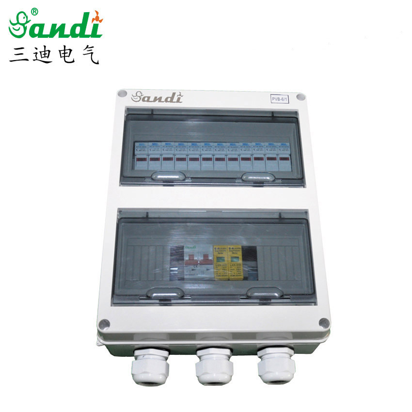 浙江汇流箱厂家热销大批量高品质简易型6进1出光伏防雷汇流箱