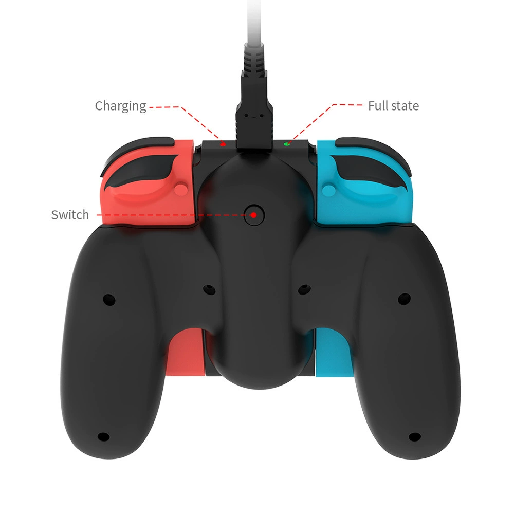 Ручка для Switch с зарядкой, держателей Joy-Con, маленькая рукоятка с задним зажимом, аккумулятор для Switch, 2000 мАч
