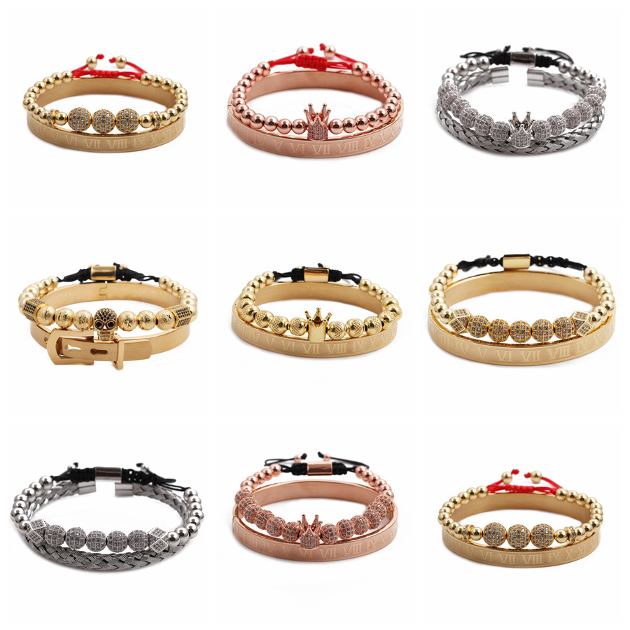 Letter Tiger Eye Crown Bracelet Bracelet