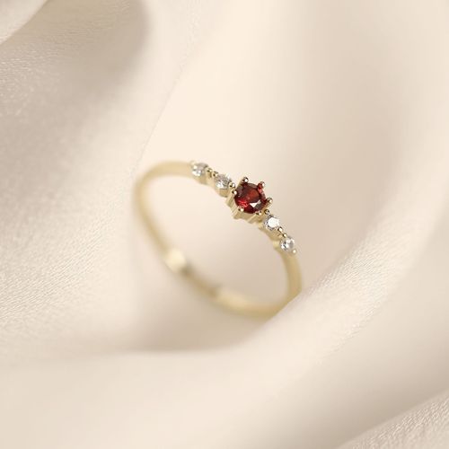 Wish hot sale S925 sterling silver plated 14K gold platinum diamond extremely slender and exquisite small fresh Japanese women's ring