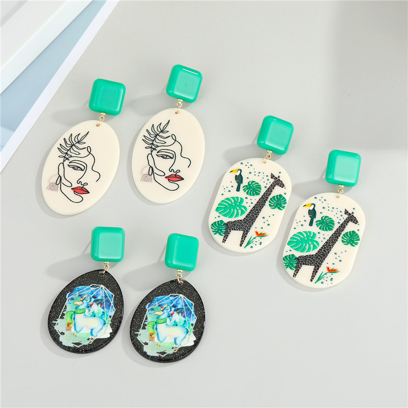 New  Animal Resin Earrings display picture 1