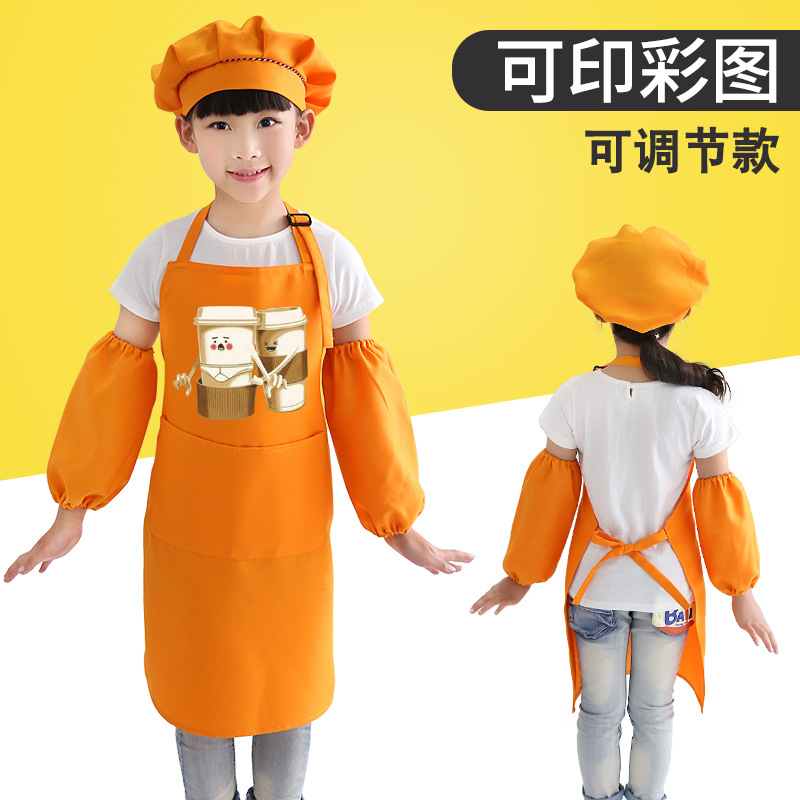 Moda coreana delantal de los niños cocina cafetería leche tienda de té arte pintura hombres y mujeres ropa de trabajo logotipo personalizado