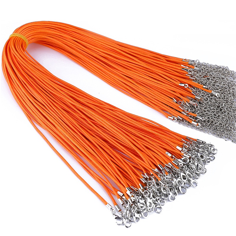 220g Weight Rope Jewelry Making Type 45+5cm Jewelry Making Size DIY Jewelry Accessories Classification 100 PCS/Package Quantity Wax rope Material Solid Color Pattern Plating Design Retro Style 100 PCS/Package 45+5cm Wax Rope Solid Color Rope 5