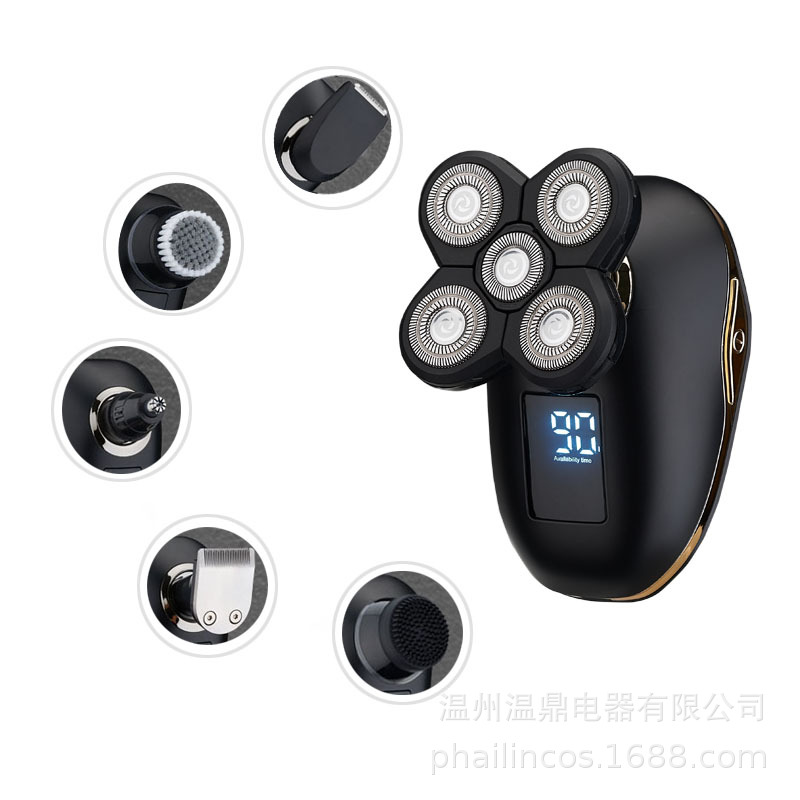 智能數顯多功能電動剃須刀水洗充電式刮胡刀光頭