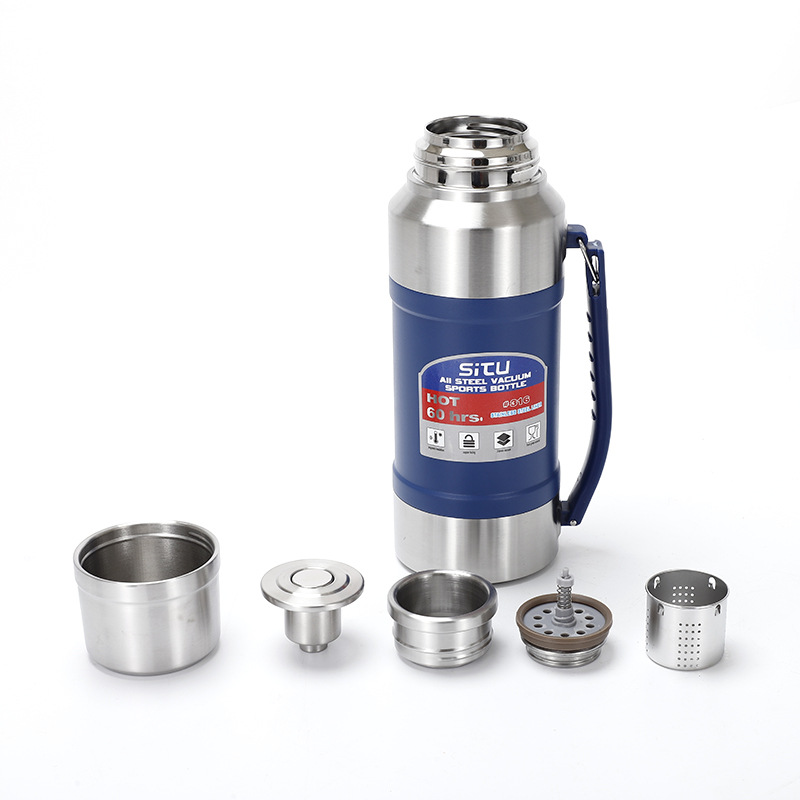 厂家直供大容量全包钢开关保温壶户外运动便携热水瓶礼品定制批发