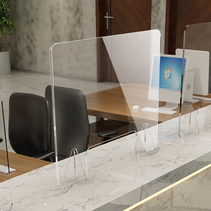 亚克力防飞沫隔离板 学校办公食堂餐桌阻隔板 十字挡板